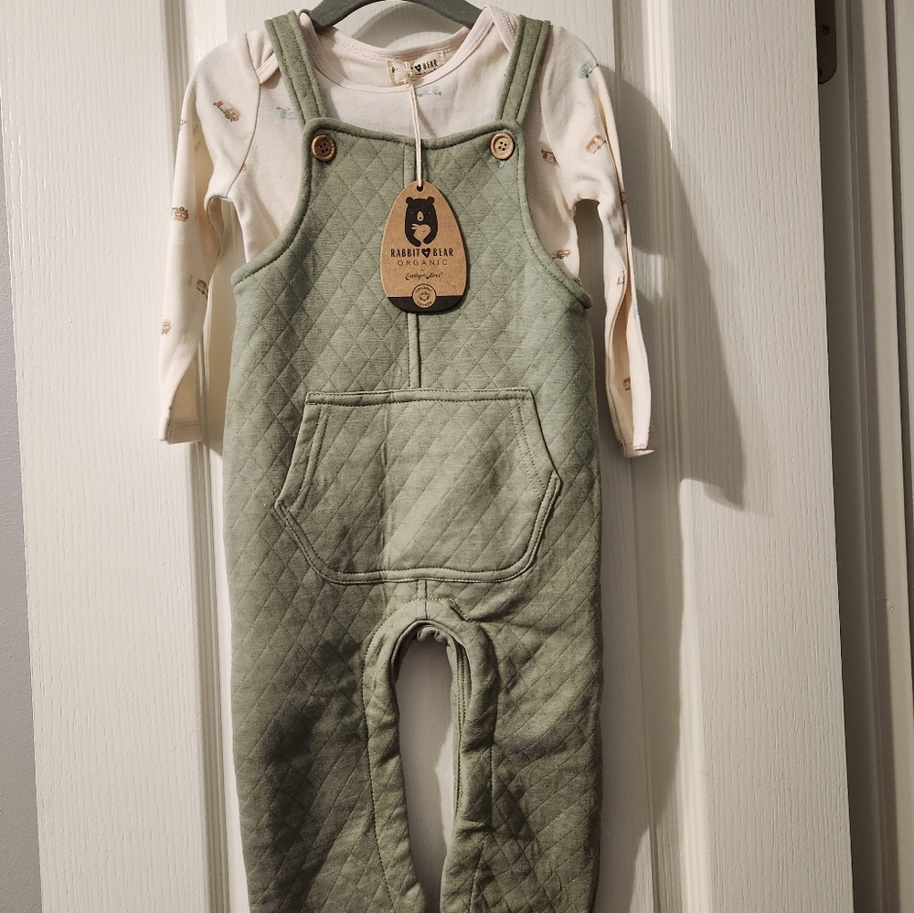 🐰 organic baby overall set